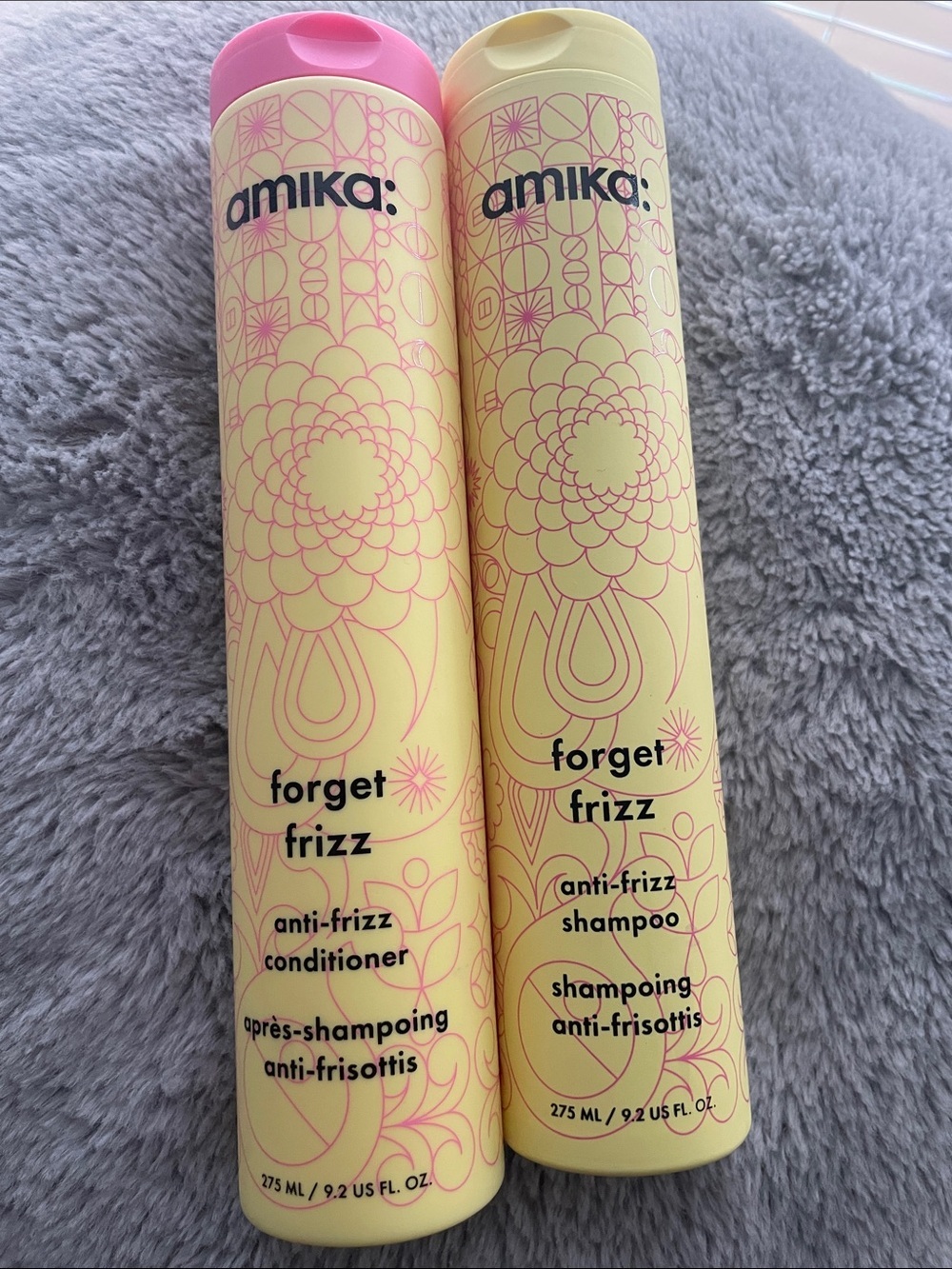 amika Forget Frizz Shampoo & Conditioner Duo - Yellow & Pink